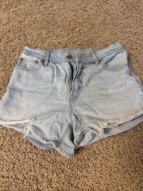American Eagle Outfitters Light Blue Distressed Denim Shorts